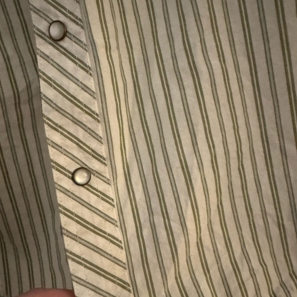 Tecovas Green and White Striped Long Sleeve Button Down Shirt - Picture 5 of 5